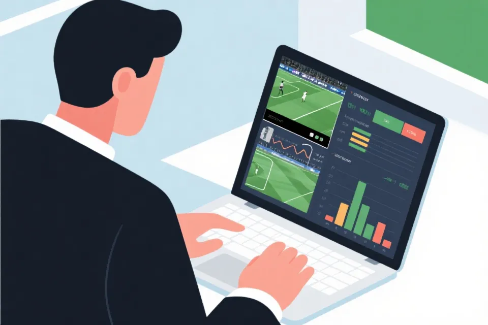 赛事分析师进行世界杯预测研究示意图